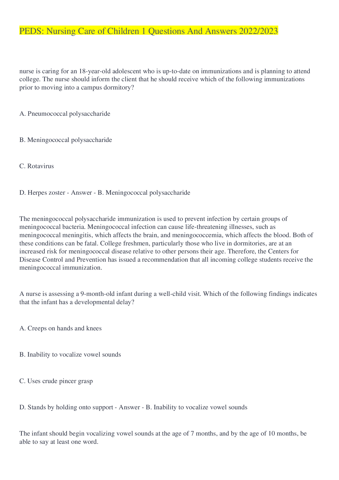 Preview image for Nursing Care of Children Proctored (UPDATED) VSD Ventricular Septal Defect ASD Atrial Septal Defect PDA Patent Ductus Arteriosus Pulmonary Stenosis Aortic Stenosis